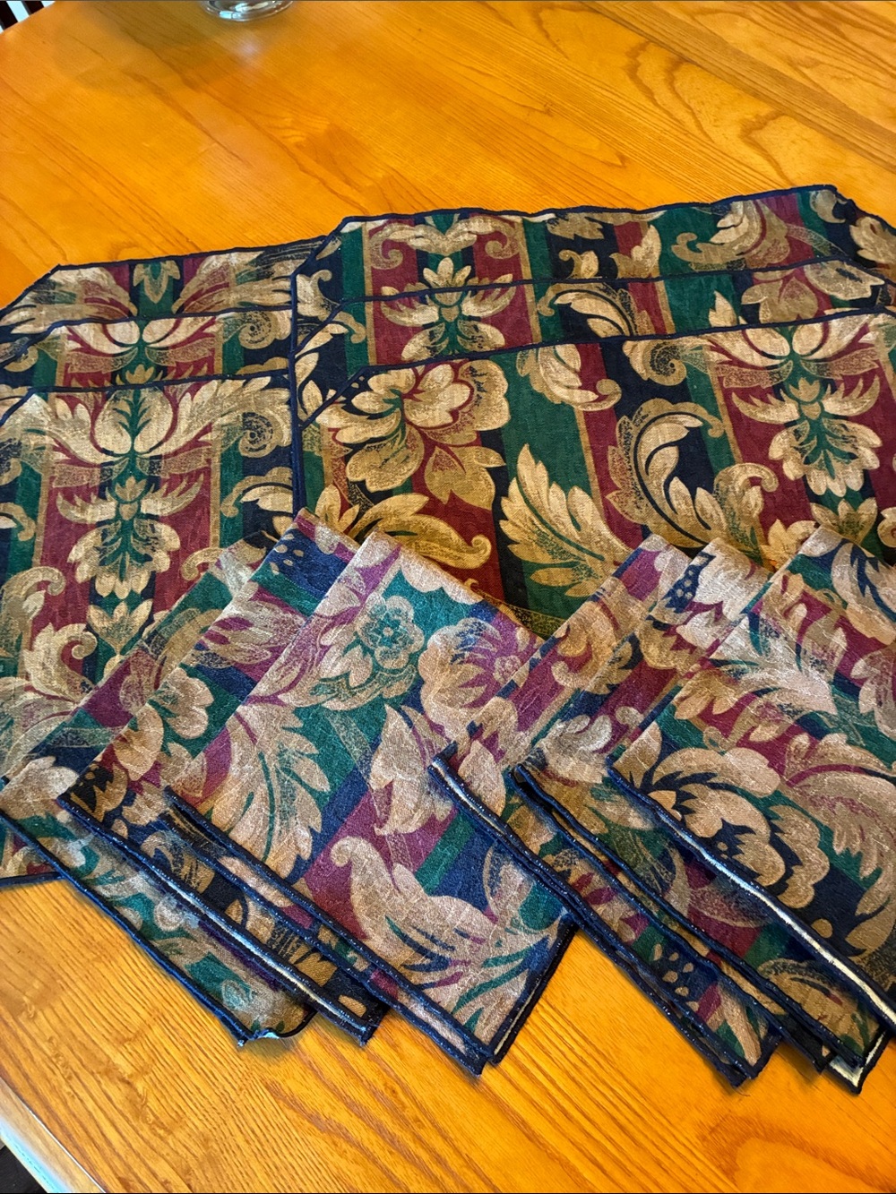 Jewel tone placemats and napkins